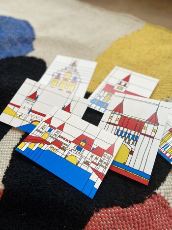 Cartes de bâtiments Mondrianstyle Amersfoort, lot de 6 2
