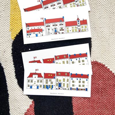 Mondrianstyle Muurhuizen card set, set of 4