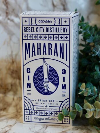 Maharani Gin Bouteille unique et boîte de présentation 2