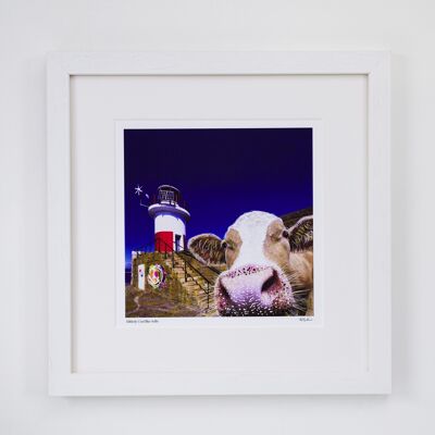 FRAMED Limited Edition Print THE BORN MUCKY COLLECTION - Udderly Cool Blue Selfie