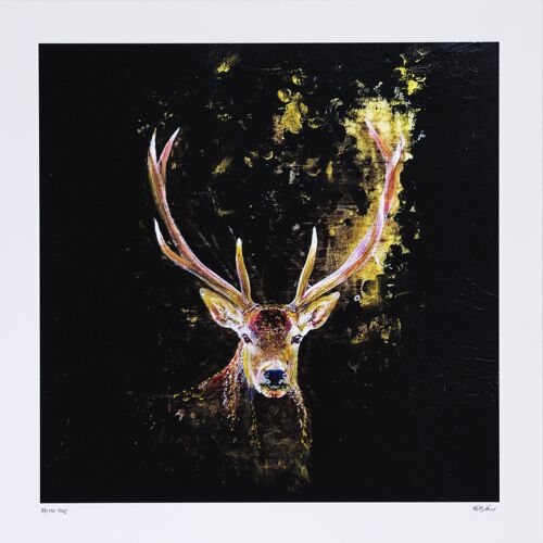 MOUNTED Limited Edition Print THE BORN WILD COLLECTION - MYSTIC STAG