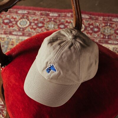 Olive embroidered organic cotton cap
