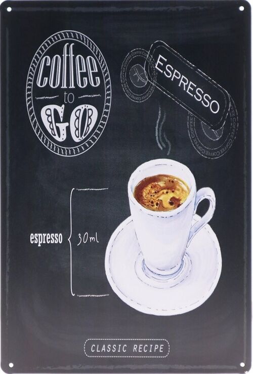 Espresso metalen bord 20x30cm