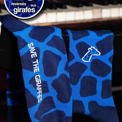 Calzini blu giraffa
