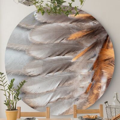Grey Orange Feathers -⌀ 140cm