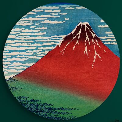 Rode Fuji - Katsushika Hokusai -⌀ 140cm