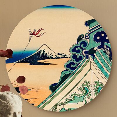 Vlieger bij Honganji Tempel - Katsushika Hokusai -⌀ 140cm