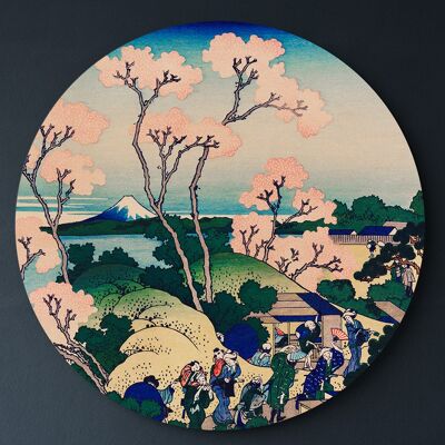 Vissers bij Fuji - Katsushika Hokusai -⌀ 40cm
