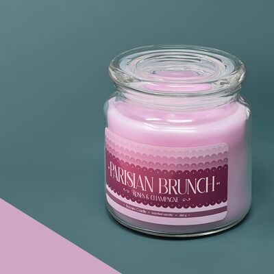Bacana Candle - XXL Scented Candle in Glass - Aromatic Candle in Glass Jar with Lid - Original Gift Candle - 560 grams - ± 100 Burning Hours - Roses & Champagne