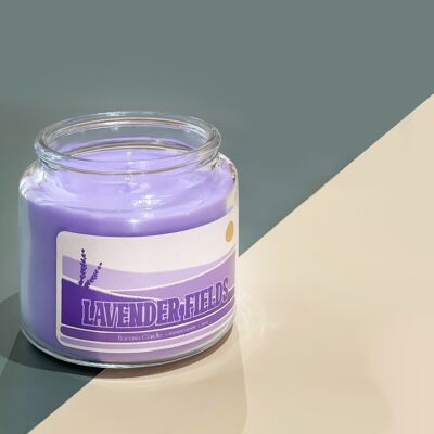 Bacana Candle – XXL-Duftkerze im Glas – Aromatische Kerze im Glasgefäß mit Deckel – originelle Geschenkkerze – 560 Gramm – ± 100 Brennstunden – Lavendel