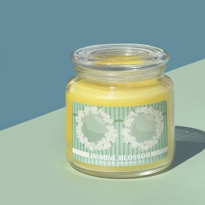 Bacana Candle – XXL-Duftkerze im Glas – Aromatische Kerze im Glasgefäß mit Deckel – originelle Geschenkkerze – 560 Gramm – ± 100 Brennstunden – Jasmin