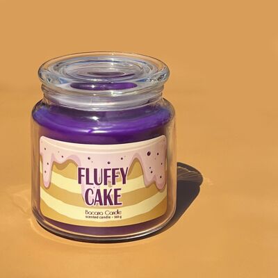 Bacana Candle - XXL Vela Perfumada en Vaso - Vela Aromática en Frasco de Vidrio con Tapa - Vela Original para Regalo - 560 gramos - ± 100 Horas de Combustión - Fluffy Cake - Bizcocho