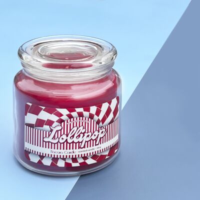 Bacana Candle – XXL-Duftkerze im Glas – Aromatische Kerze im Glasgefäß mit Deckel – originelle Geschenkkerze – 560 Gramm – ± 100 Brennstunden – Lollipop