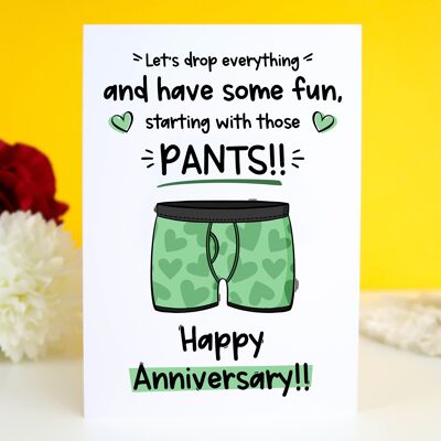 Drop Your Pants Naughty Anniversary Card - A6 Card