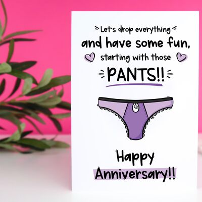 Drop Your Pants Naughty Anniversary Card - A6 Card