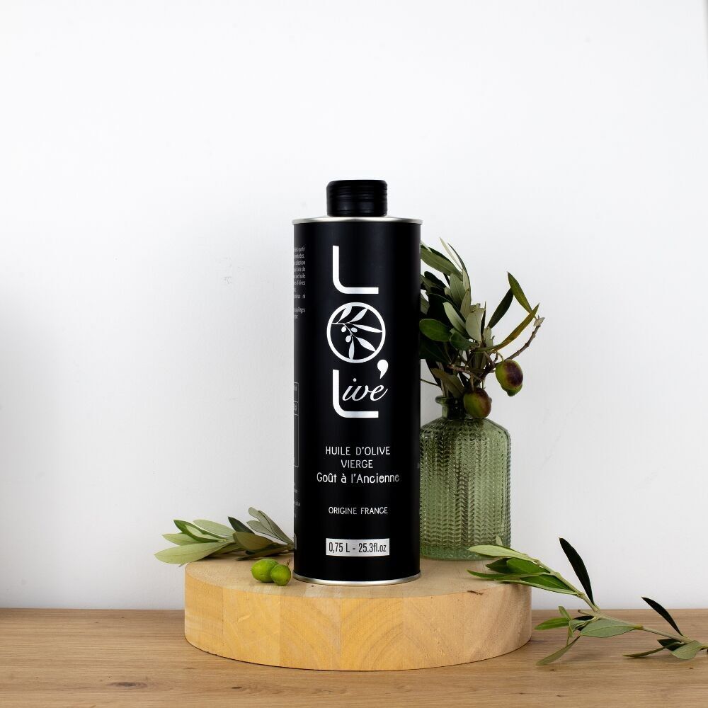 Olio d'oliva "vecchio" - Fruttato Nero Vergine 0.75 L - Picholine - Francia/Provenza