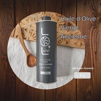 Huile d'olive à l'Ancienne - Fruité Noir Vierge 1L - Picholine - France / Provence 1