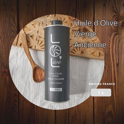 Huile d'olive à l'Ancienne - Fruité Noir Vierge 1L - Picholine - France / Provence