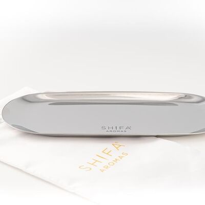 Luxus-Display-Tablett | Silber - 18x8cm