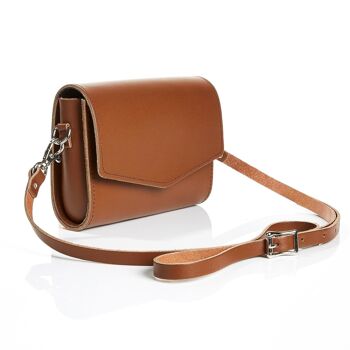 Pochette en cuir faite à la main - marron châtaigne 5