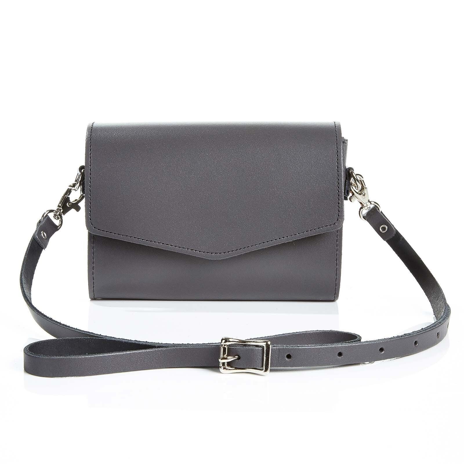 Pochette in pelle fatta a mano - Grigio grafite