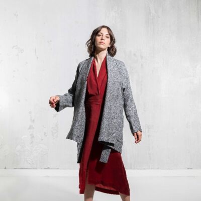 TSUKESAGE Blazer 100% laine légère Couleurgris lilas