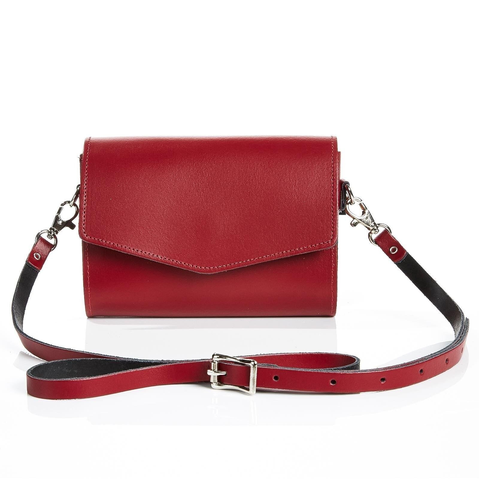 Pochette in pelle fatta a mano - Rosso sangue di bue