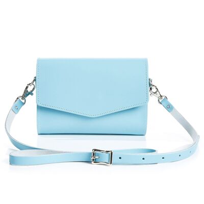 Handgemachte Lederhandtasche - Pastell Babyblau