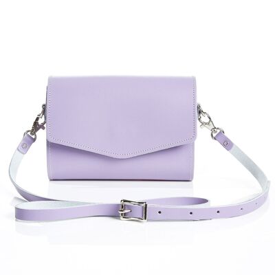 Handgemachte Lederhandtasche - Pastell Violett