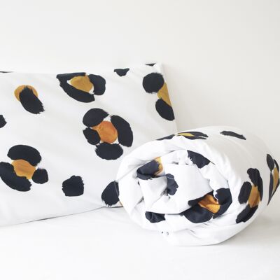 Leopard Splodge Cot Bedding and Pillow Set in Tan