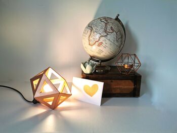 Petite lampe origami cuivre 2