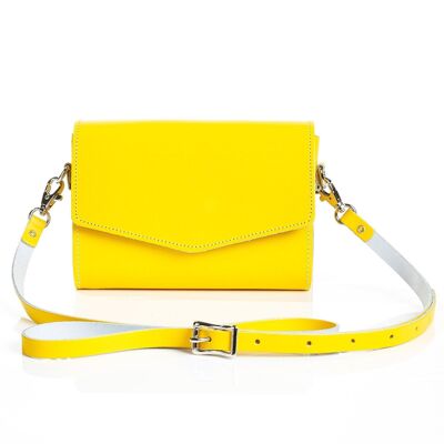 Handmade Leather Clutch Bag - Pastel Daffodil Yellow