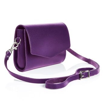 Pochette en cuir faite à la main - Violet 5