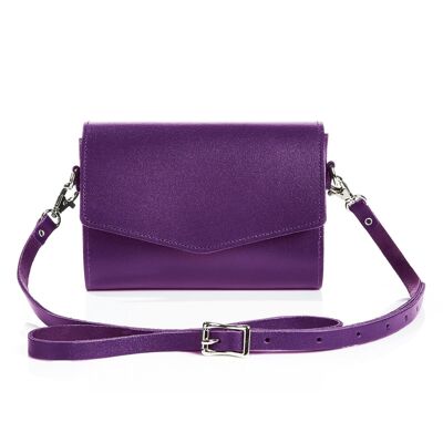 Handmade Leather Clutch Bag - Purple
