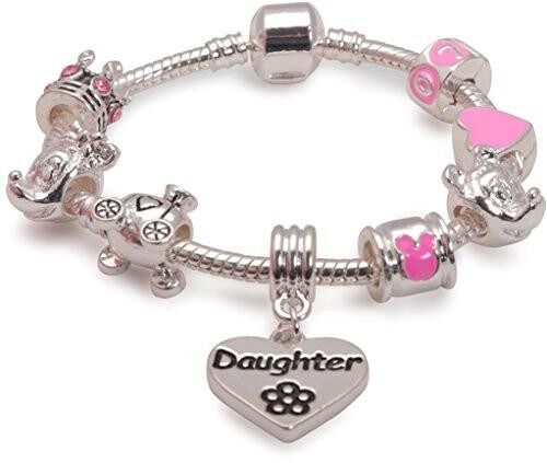 Children's Daughter 'Fairytale Dreams' Silver Plated Charm Bead Bracelet 16cm