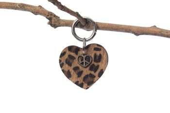 Tassenhanger hart luipaard met bedeltje 1