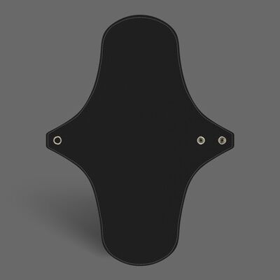 toalla higiénica lavable de algodón orgánico | caudal abundante | negro