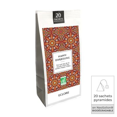 Happy Darjeeling organic tea - 20 pyramid bags
