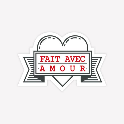 Fait avec Amour - 100 pcs - 3 x 2 cm