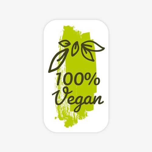 100% Vegan - 100 pcs - 1,7 x 3 cm
