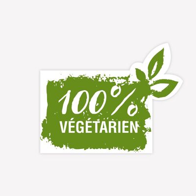100% Vegetarian - 100 pcs - 3 x 2.5 cm