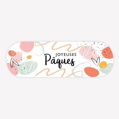 Dessus d'éclair "Joyeuses Pâques" - 60 pcs - 6 x 2 cm