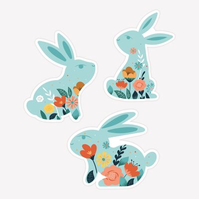 Conejos - 3 modelos - 100 piezas - 3 cm