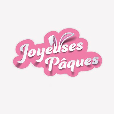 Joyeuses Pâques rose - 3 x 1,6 cm