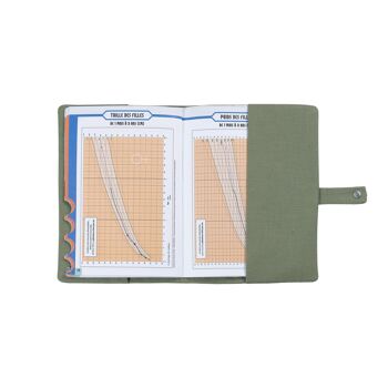 Protège carnet de santé en gaze de coton vert olive 4