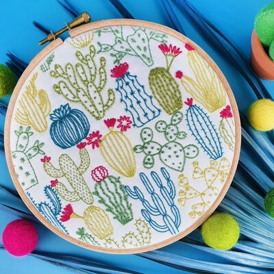 Cacti Cactus Handmade Embroidery Kit Hoop Art