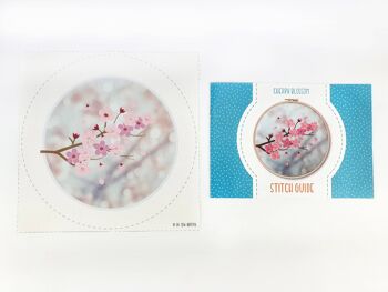 Paquet de tissu de motif de broderie à la main de fleurs de cerisier 3