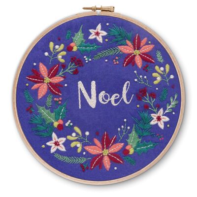 Christmas Wreath Handmade Embroidery Kit Hoop Art