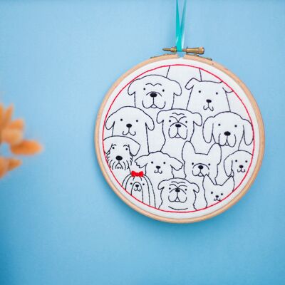 Dogs Pet Handmade Embroidery Kit Hoop Art
