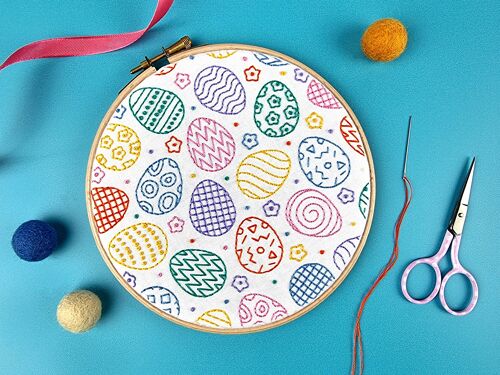 Easter Eggs Handmade Embroidery Pattern Fabric Pack